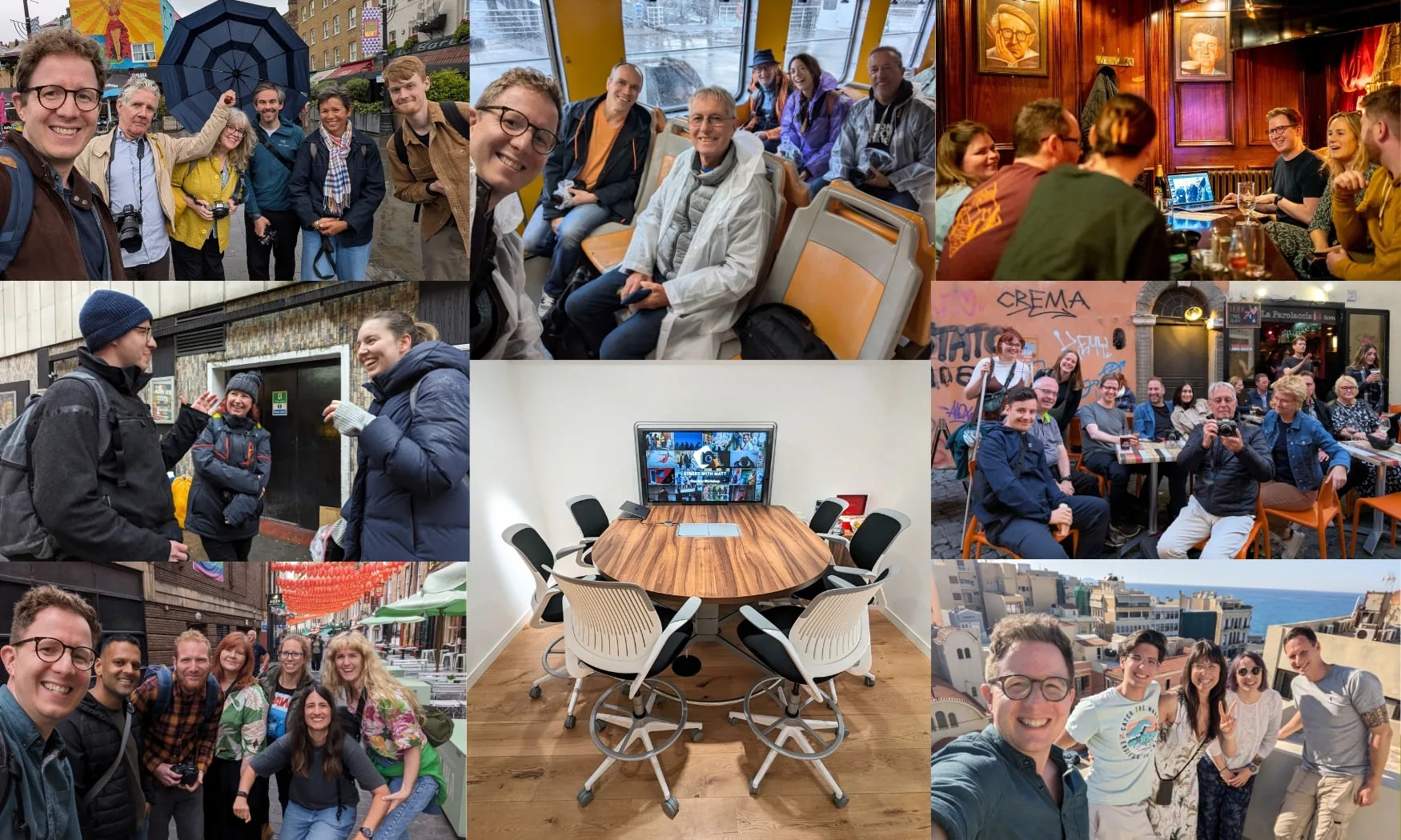 mix of photos of groups that have been on Street with Matt workshops